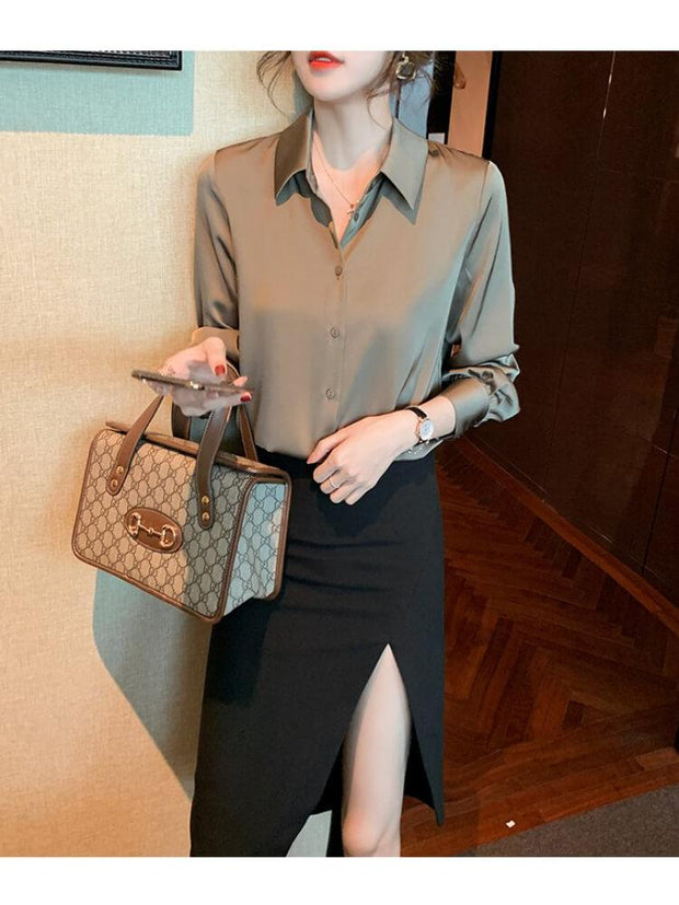 Women's Long Sleeved Chiffon Shirt