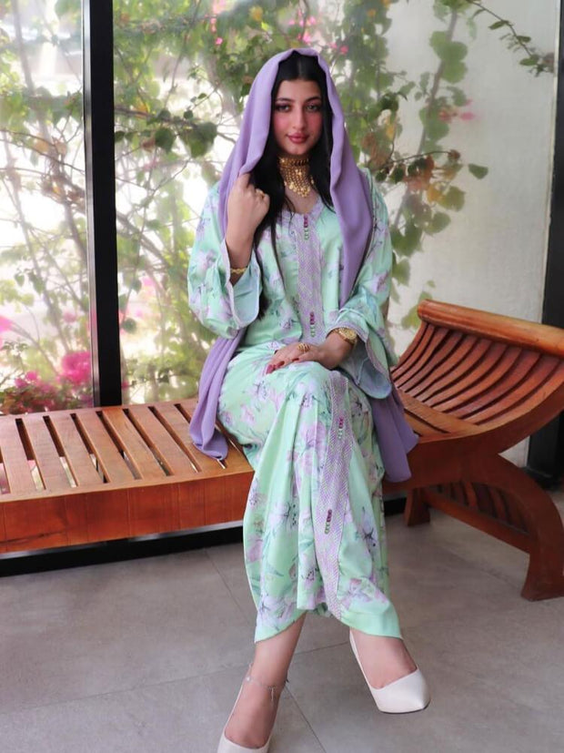Women's Robe Printed Jalabiya Dress