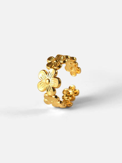 18K Gold Flower Open Ring