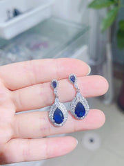 Zircon Inlaid Water Drop Earrings