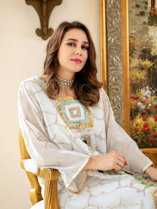 Women's Robe Bead Embroidered Jalabiya
