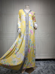 Women's Print Jalabiya Robe Dress