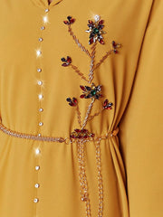 Women's V-Neck Sewing Diamond Dress