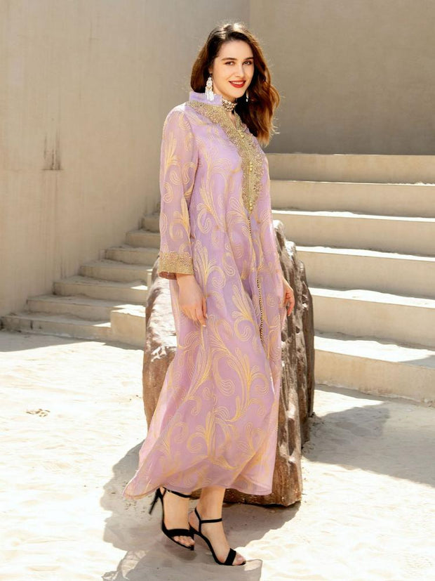 Long Sleeved Big Hem Abaya Dress