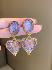 Baroque Oval Love Earrings