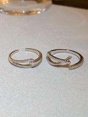 Zircon Cross Opening Ring