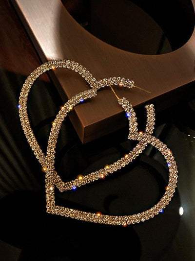 Exaggerated Diamond Full Love Earrings