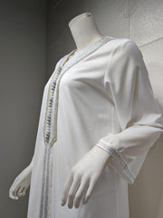 Women's V-neck Robe Vest Two-piece Jalabiya Dress