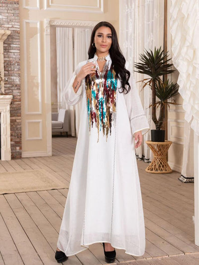 Women's Sequin Embroidered Jalabiya Dress