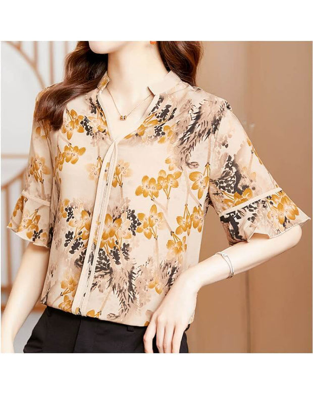 Women's Floral Chiffon Shirt
