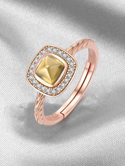 Sterling Silver Inlaid Topaz Ring