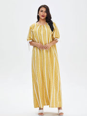 Women's Loose Stripe Jalabiya Dress