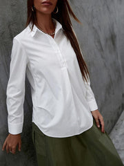Women's Solid Long Sleeve Shirt