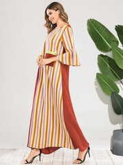 Flare Sleeve Striped Dress