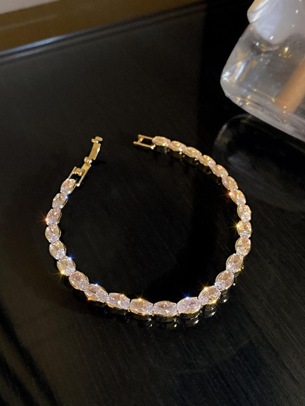 Simple Geometric Zircon Bracelet