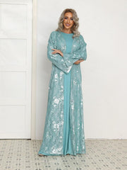 Lace Embroidered Sequin Loose Middle East Two Piece Set