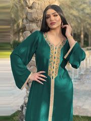 Women's Drill Lace Robe Jalabiya Dress