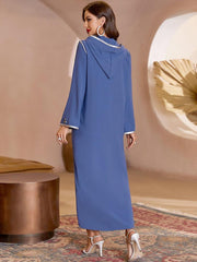 Women's V-Neck Long Sleeve Abaya Dress