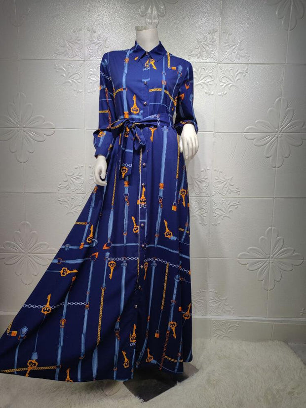 Women's Multicolor Chain Printing Dress