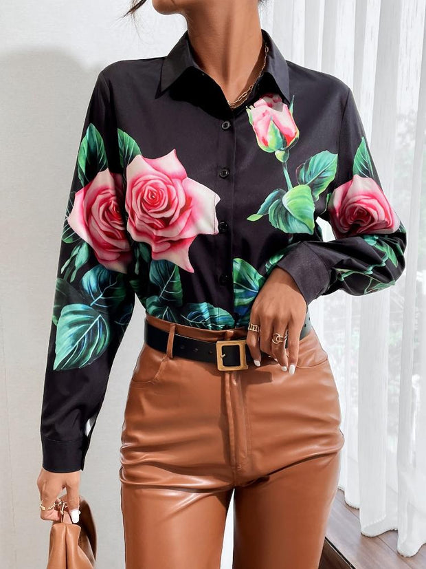 Women's Floral Long Sleeved Shirt