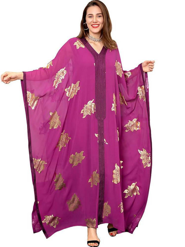 Women's Batwing Long Sleeve Kaftan Dress