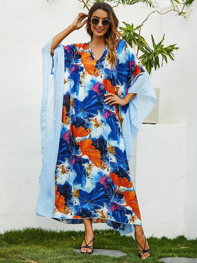 Loose Print Kaftan Dress