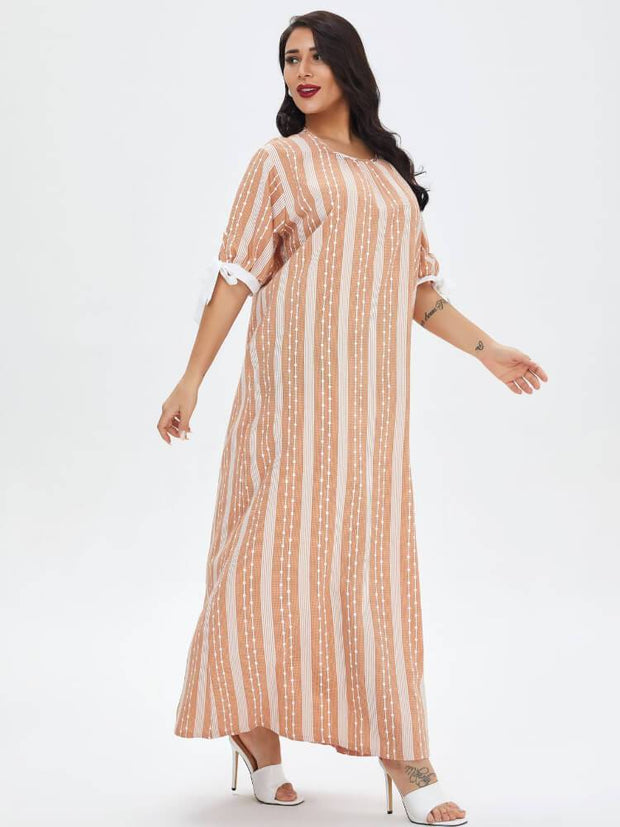 Women's Loose Stripe Jalabiya Dress