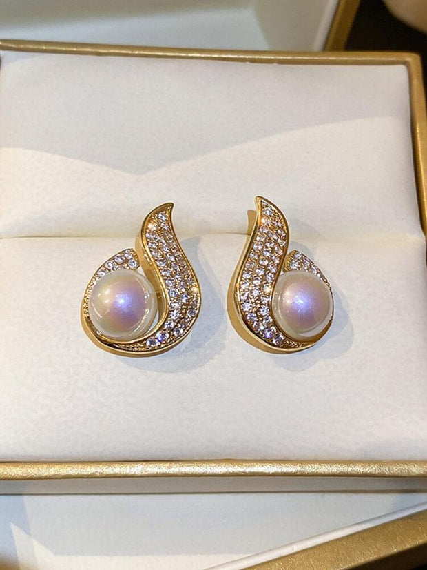 Pearl Zircon Earrings