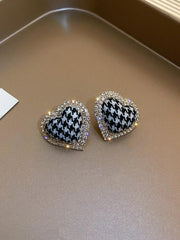 925 Silver Needle Diamond Inlaid Thousand Bird Lattice Earrings