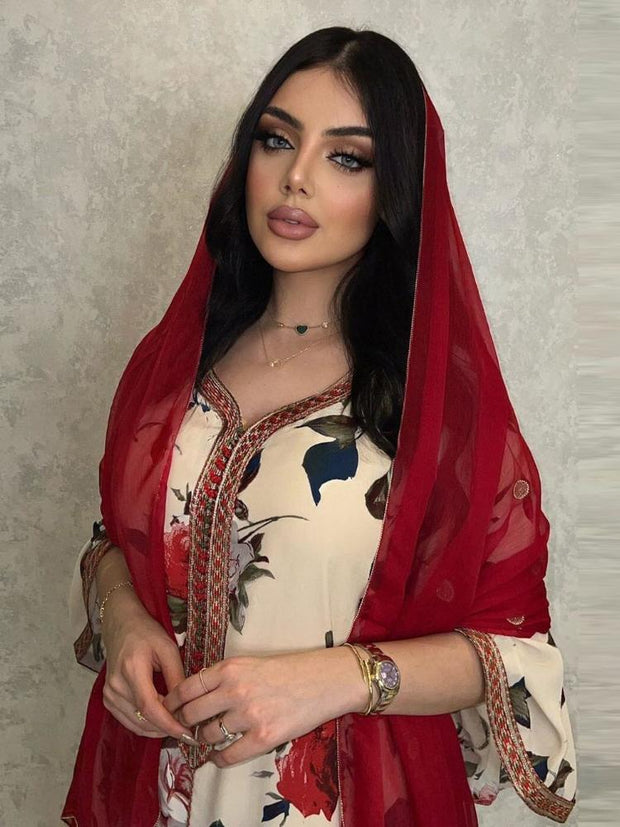 Printed Women's Abaya Dress