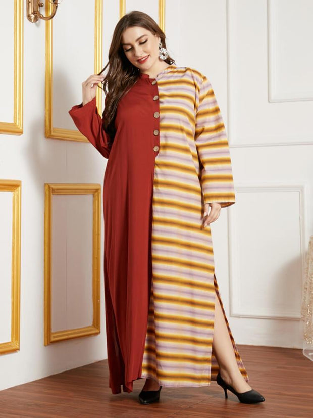 Women's Collage Stripe Bifurcated Dress