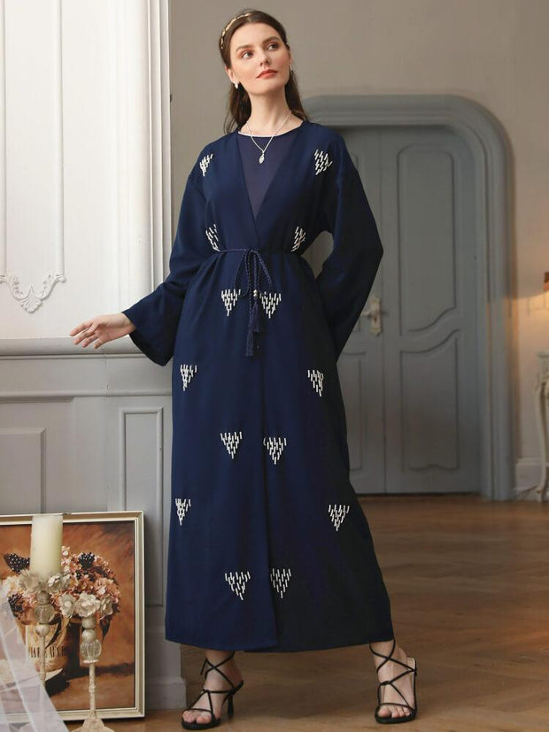 Hand Sewn Pearl Robe Cardigan Abaya