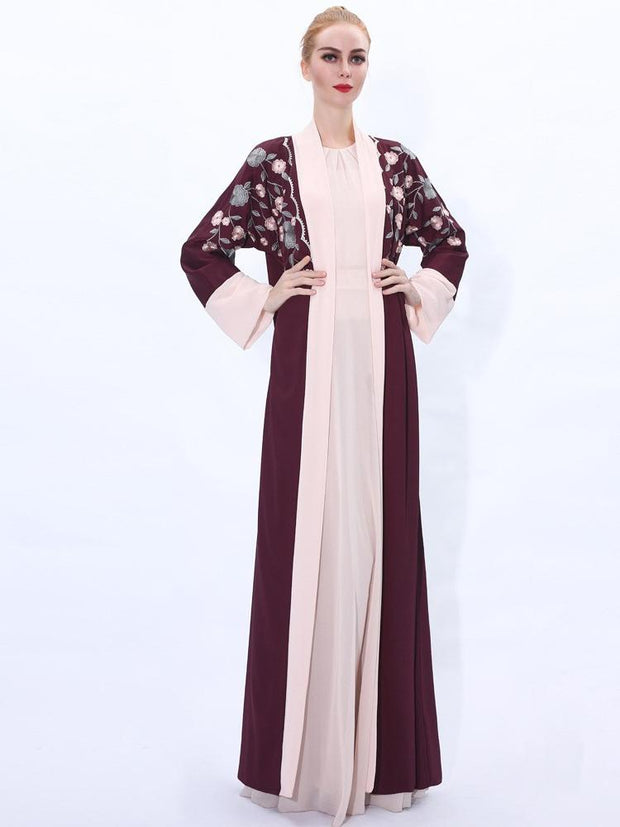 Embroidered Chiffon Patchwork Cardigan