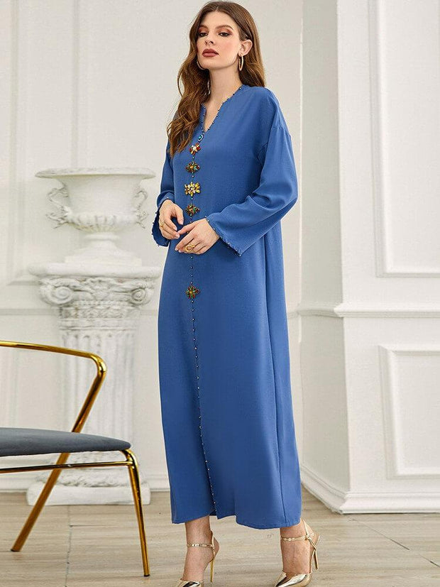 Women's Robe Long Sleeve Jalabiya Dress