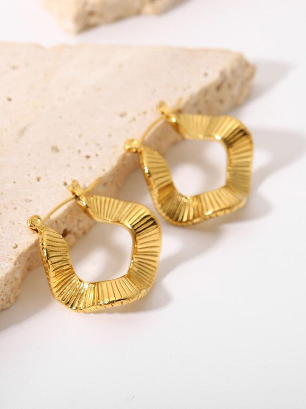 18K Gold Plated Wave Shaped Earring