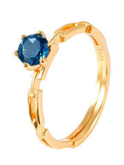 Sterling Silver Topaz Color Gem Ring