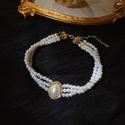 Vintage Pearl Mosaic Diamond Necklace