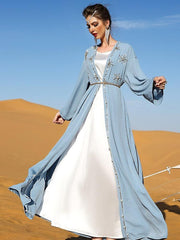 Women's Hand Sewn Diamond Robe Abaya Dress