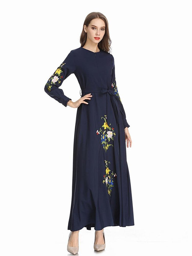 Embroidered Stitched Large Swing Dress