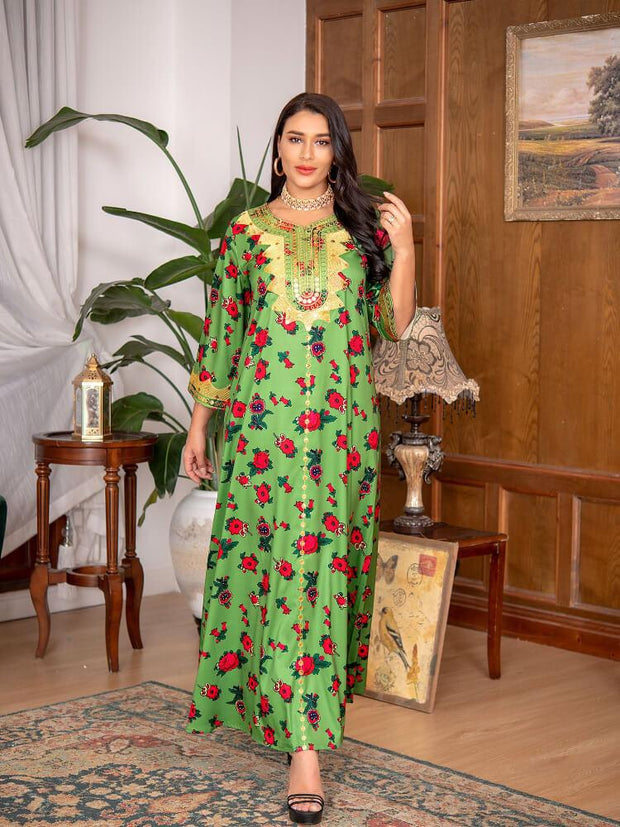 Women's Muslim Fashion Jalabiya Dress