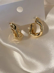 925 Silver Needle Irregular Earrings