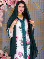 Women's Long Sleeved Floral Jalabiya