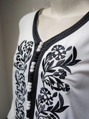 Women's Commuter Embroidery Lace Chiffon Robe Jalabiya