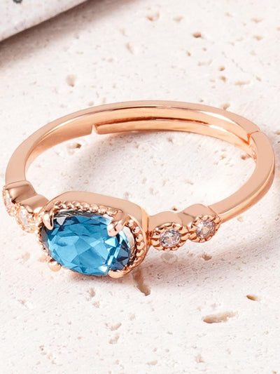 S925 Sterling Silver Topaz Ring