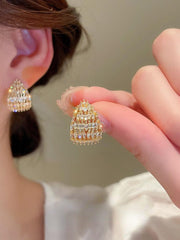 925 Silver Zircon Geometric Earrings