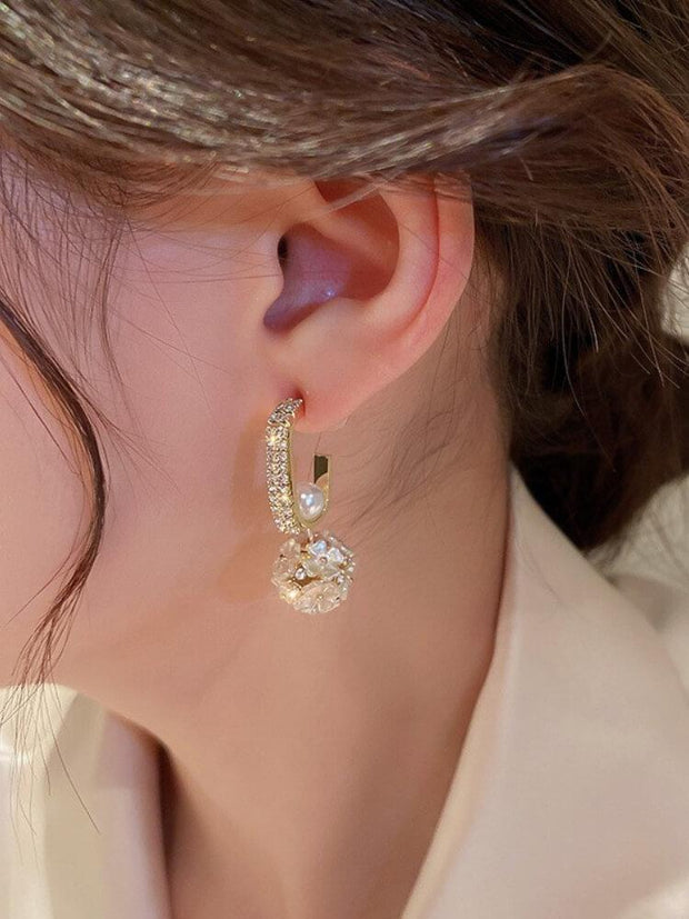 Shell Pearl Flower Earrings