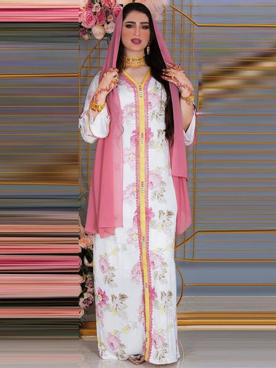 Women's Lace Robe Jalabiya Dress