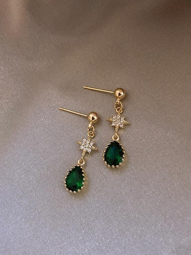 Grandma Green Water Drop Earrings