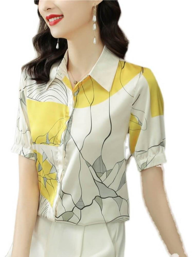 Women's Short Sleeved Printed Shirt