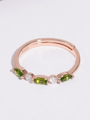 S925 Sterling Silver Inlaid Diopside Ring